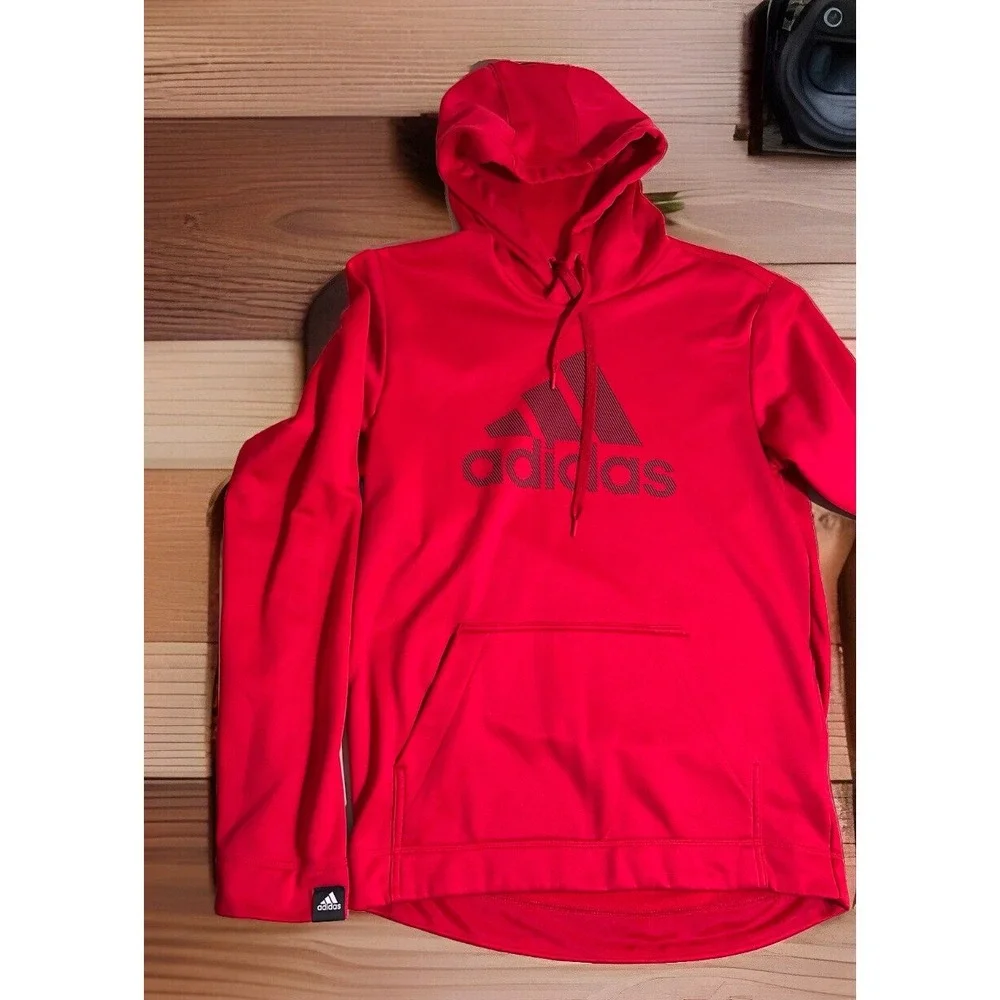 Adidas GG Big BOS Men's Hoodie Casual Red Medium‎  Sweatshirt #938011